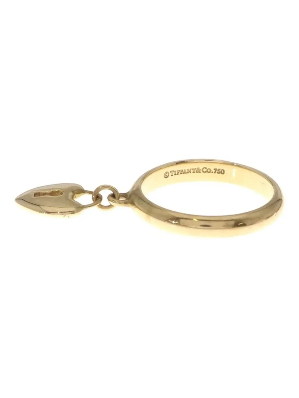 Tiffany & Co Heart Lock Charm Ring Pink Gold PG